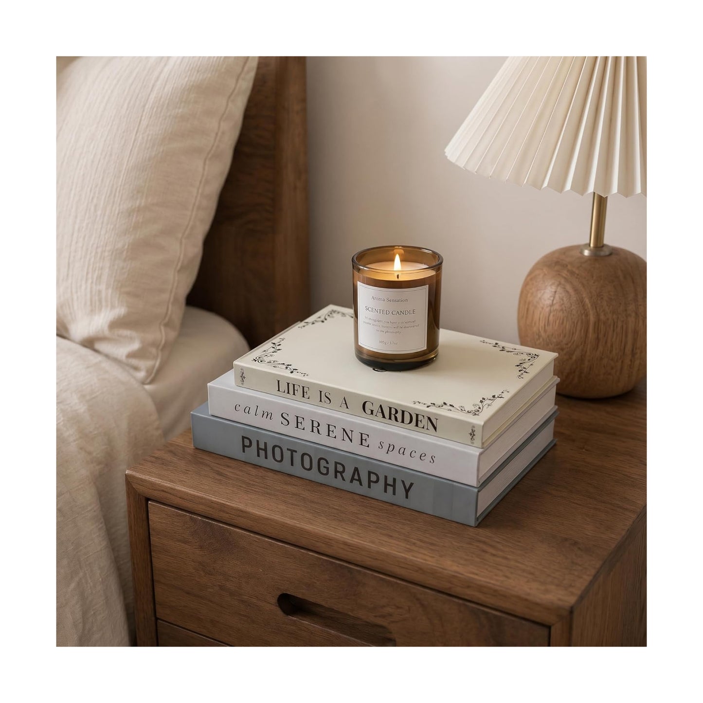 Faux Book Storage Boxes / Sage-beige / 3 Books / Set of 3