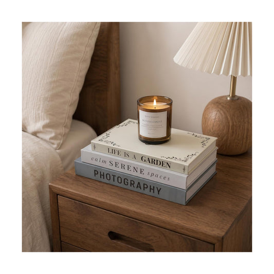 Faux Book Storage Boxes / Sage-beige / 3 Books / Set of 3