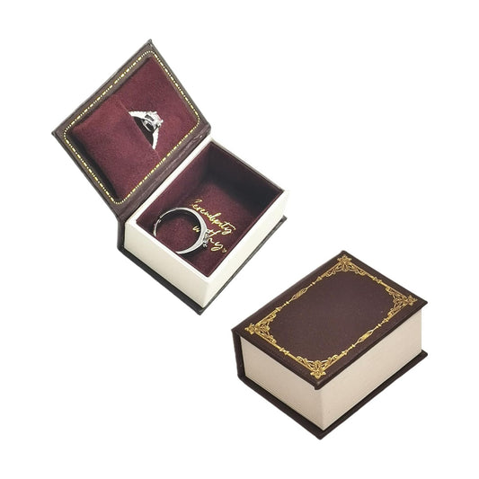 Book Shaped Ring Box / Brown-book