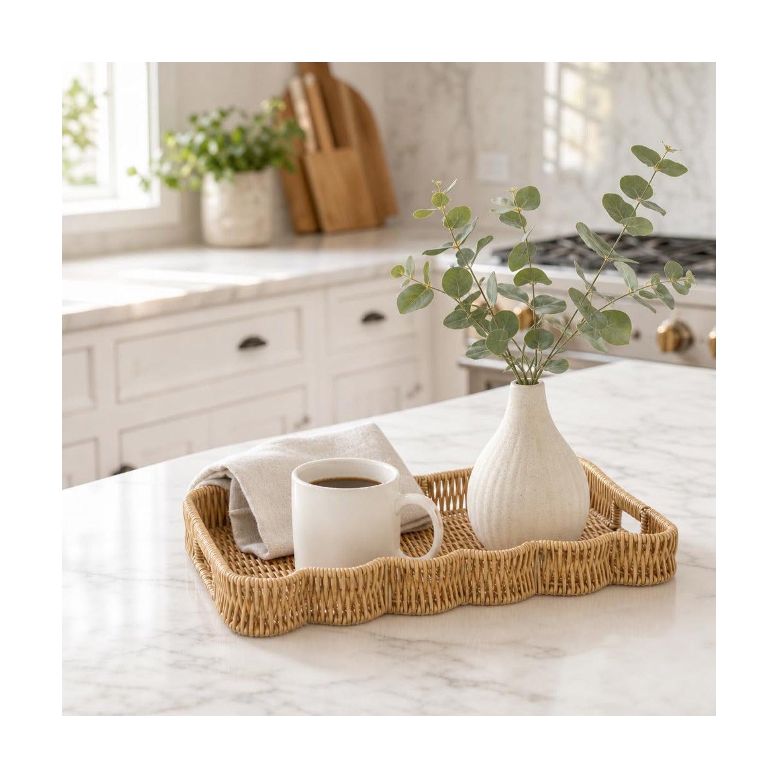 Scalloped Tray Rectangle / Apricot