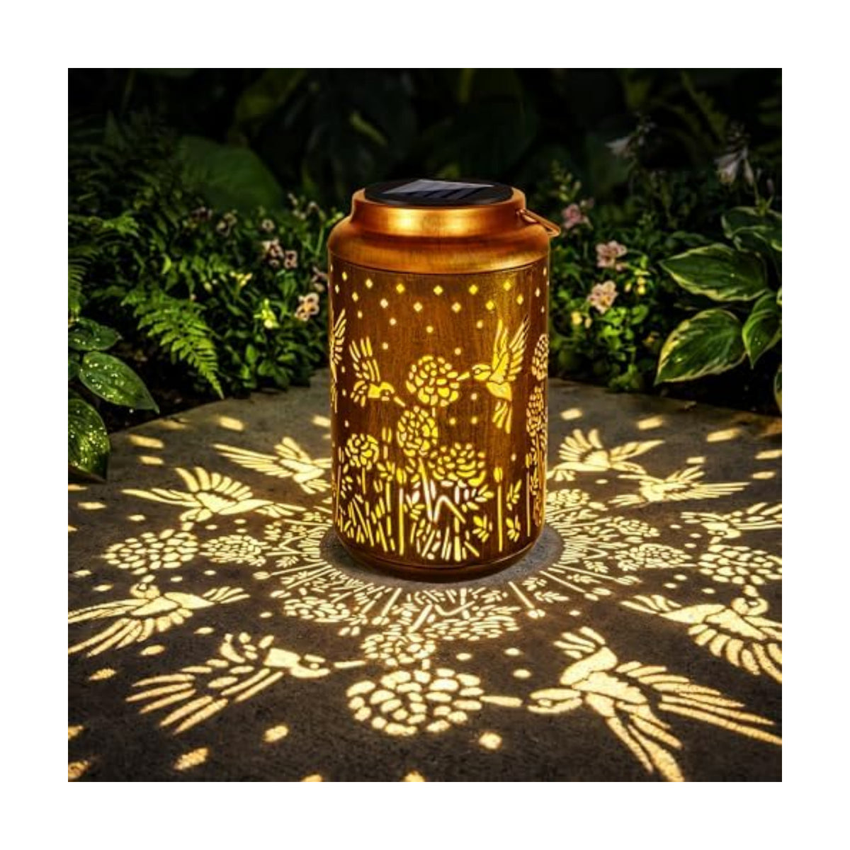 Brizled Hummingbird Solar Lanterns, Outdoor LED Hanging Solar Lights, Warm White Garden Tabletop Lantern Light, Mother's Day Birthday Decorative Gifts for Mom Grandma Women, for Patio Balcony Path