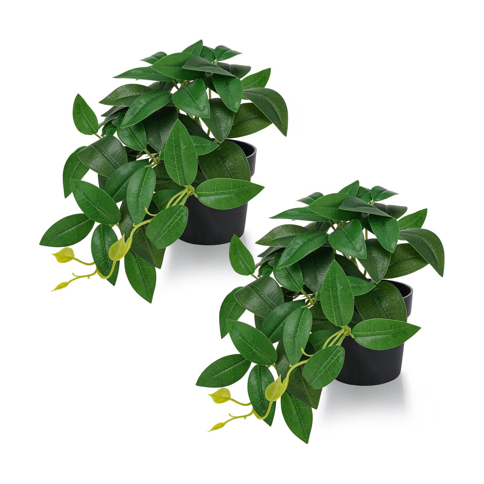 Small Fake Plants Mini Artificial Potted Plants Indoor Fake Greenery Potted Plastic Faux / Set of 2