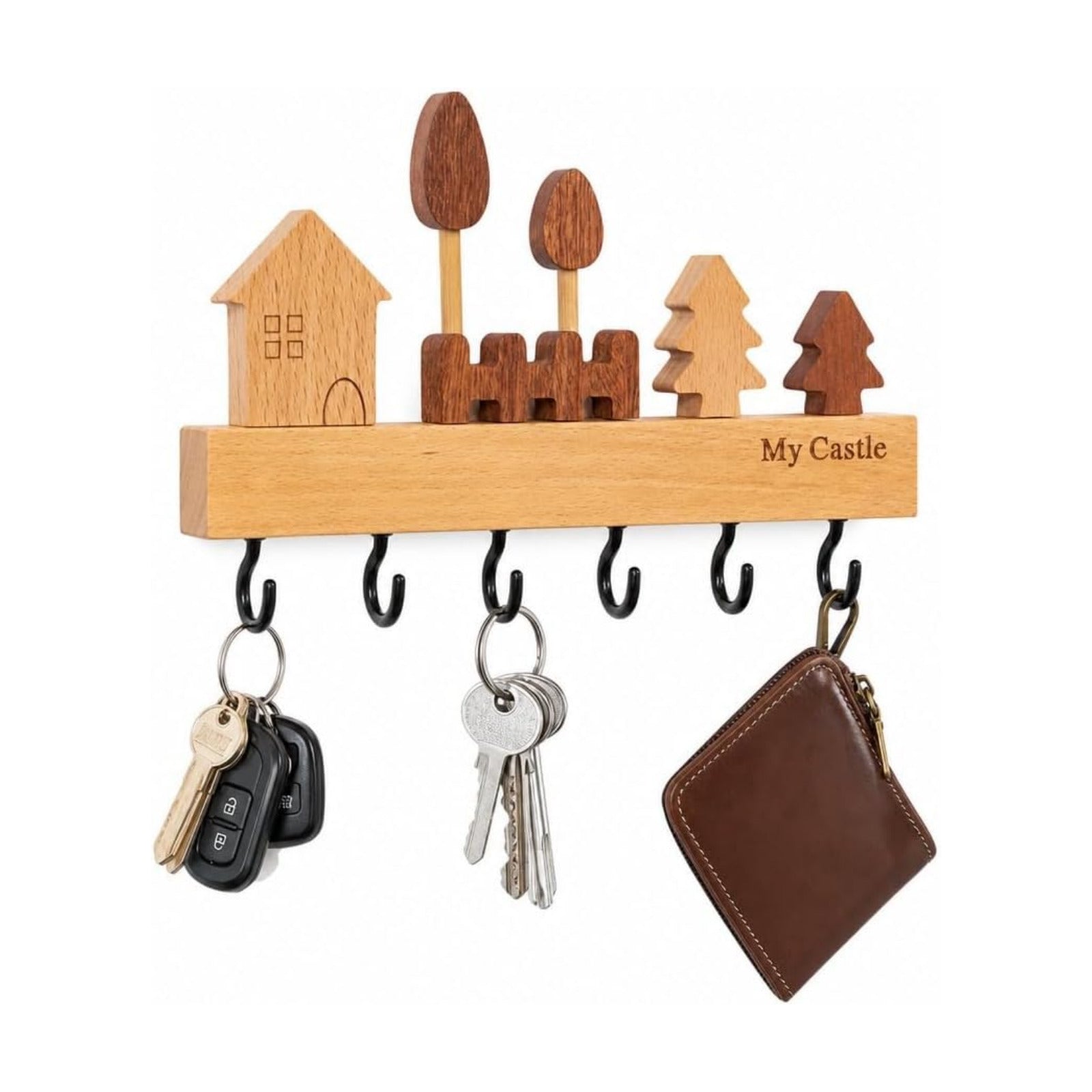 Rustic Solid Wood Entryway Organizer / Style A