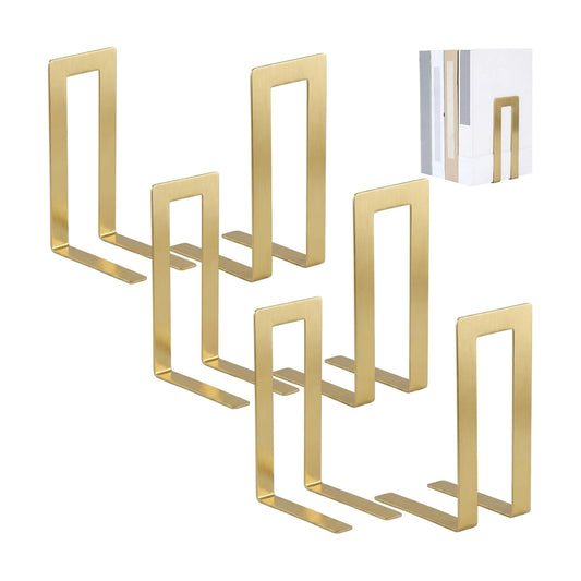 Modern Metal Book Ends / Square / Gold / Set of 6