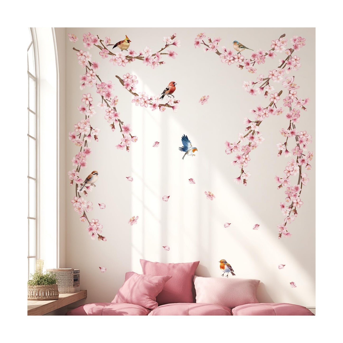 Vine Flowers / Cherry Blossom Wall Decals / Pink