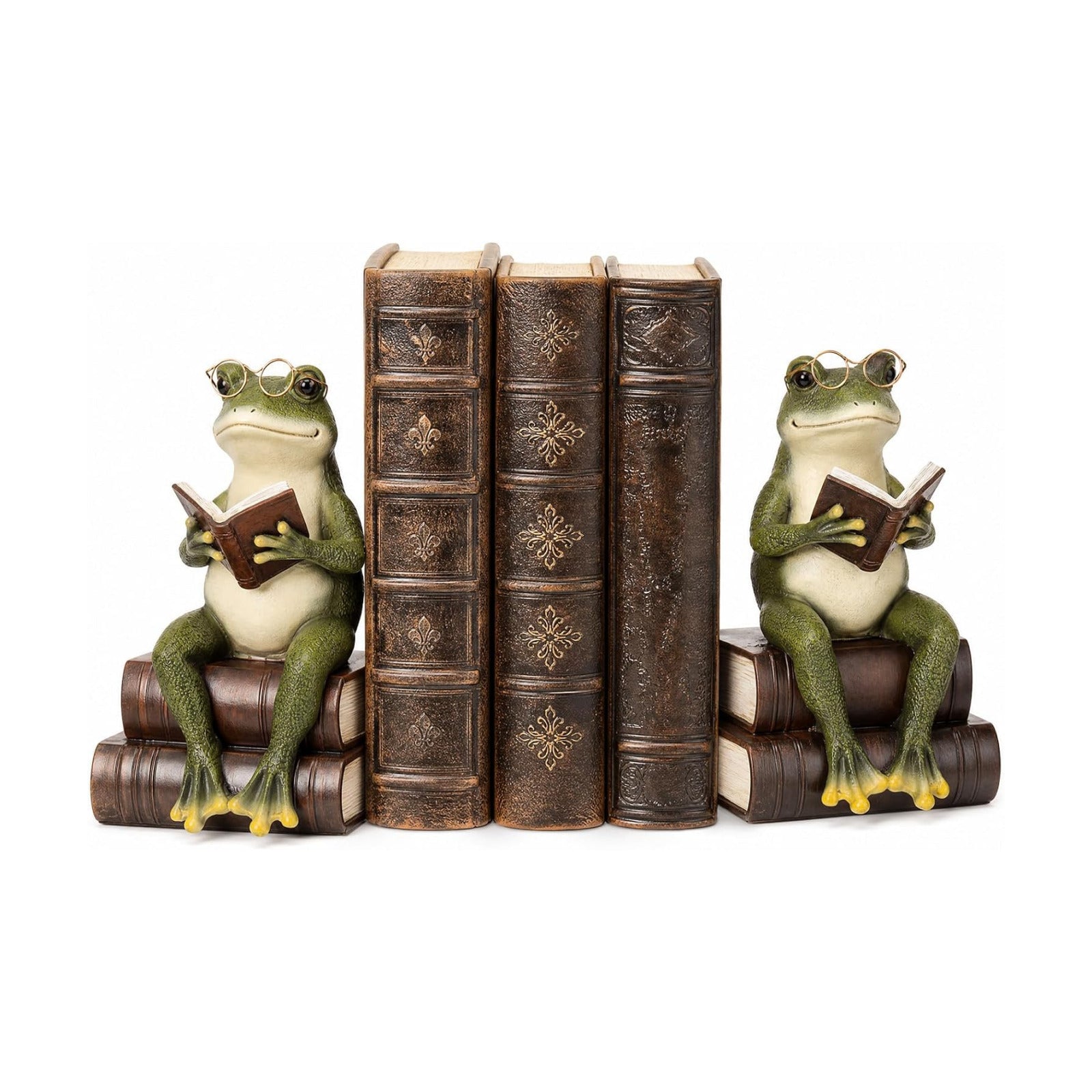 Frog Decorative Bookend 7.2'' Heavy Duty Book End Frog Book Stopper