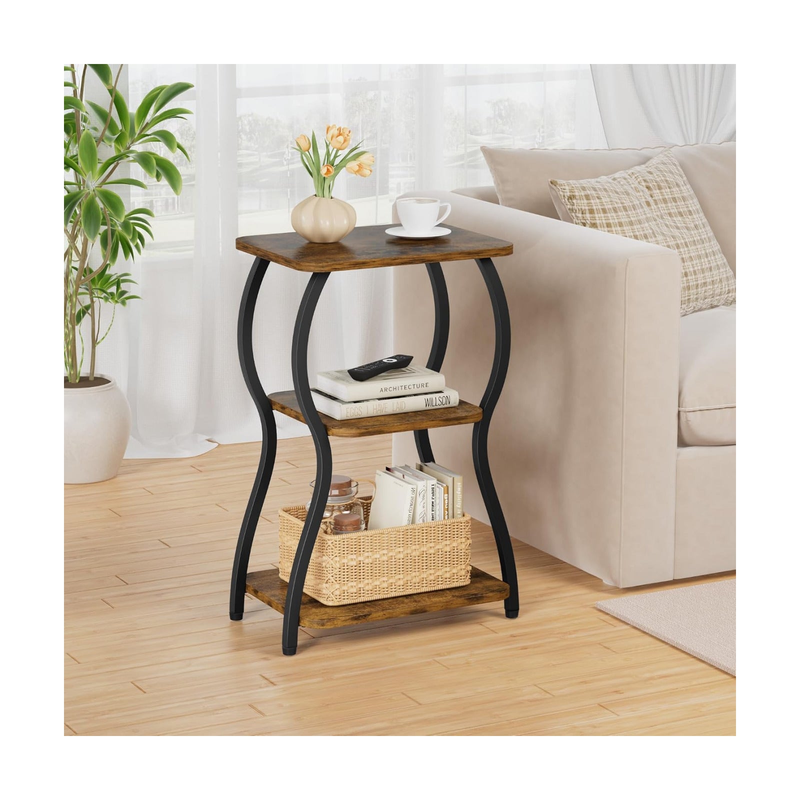 Small End Table for Small Spaces / Rustic Brown