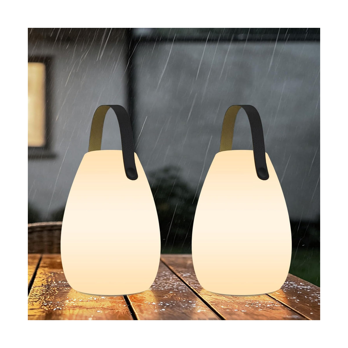 uuffoo 2 Pack Rechargeable Portable Table Lamp with Remote | Cordless RGB Lantern, Decorative LED Night Light, IP44