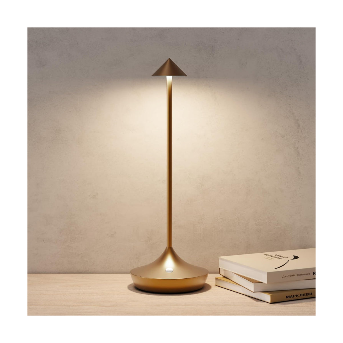 Cordless Rechargeable Table Lamp, Long-Lasting 60-Hr Battery, Dimmable LED | 1 Pack Titanium with IP54 6000mAh 3 Color
