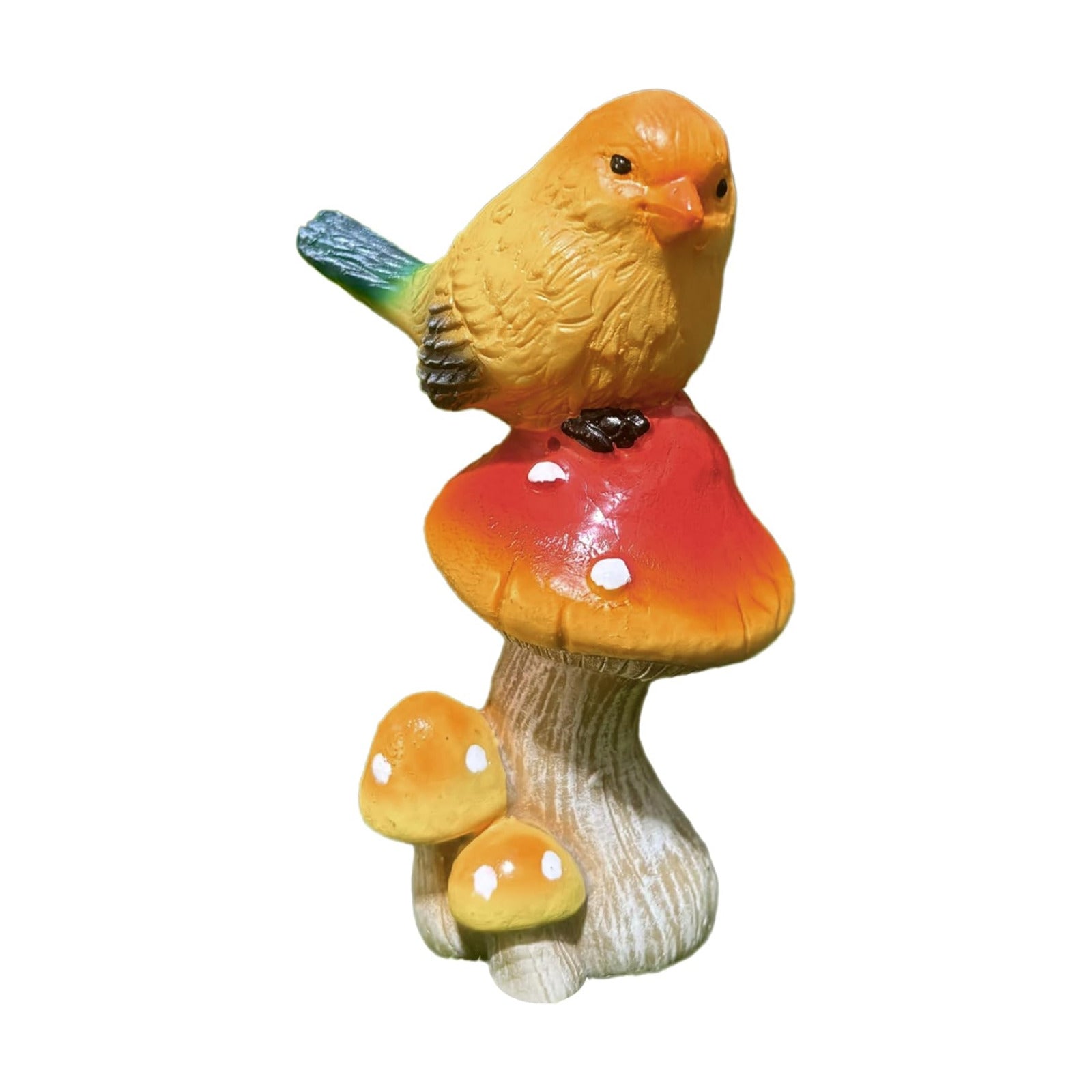 Birds Mushroom Resin Statue / Bird / Yellow
