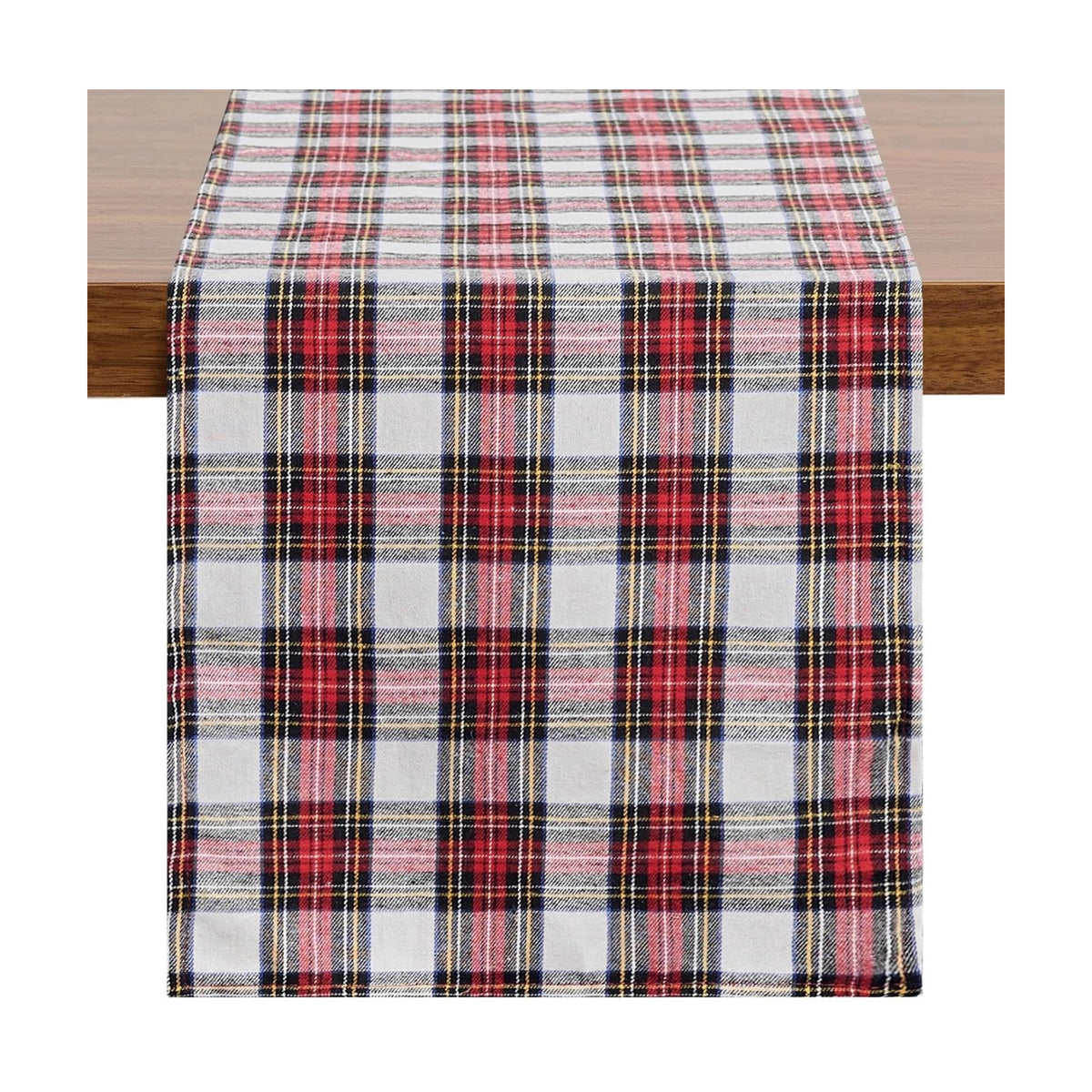Softalker Christmas Checkered Table Runner, Red and White, 13 x 70 Inch