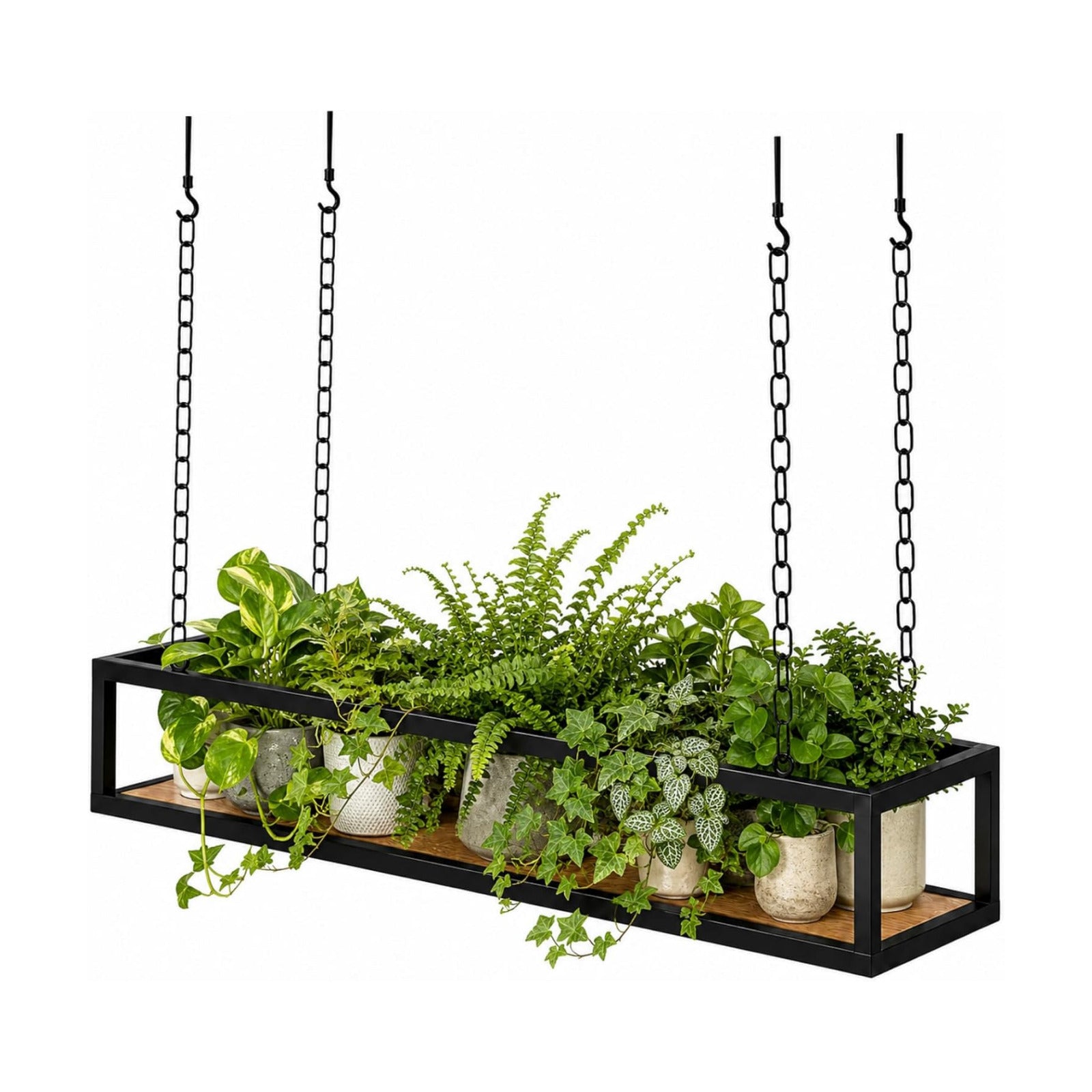 Solid Pine Wood and Metal Frame / 31.5 x 9.8 x 5.9