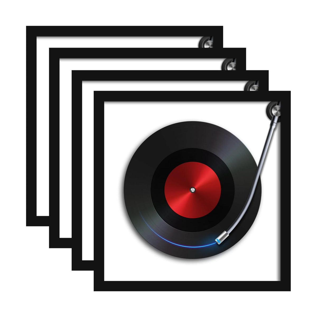 SESEAT 12.5x12.5 Vinyl Record Frames For Wall Display Set of 4 | album frames for vinyl records for Wall Art Display