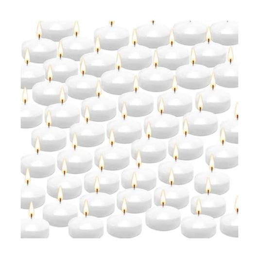 YOROXRG 50 Pack of 2-Inch White Floating Candles - Ideal for Weddings, Home Décor, Spa Baths, and Romantic Settings