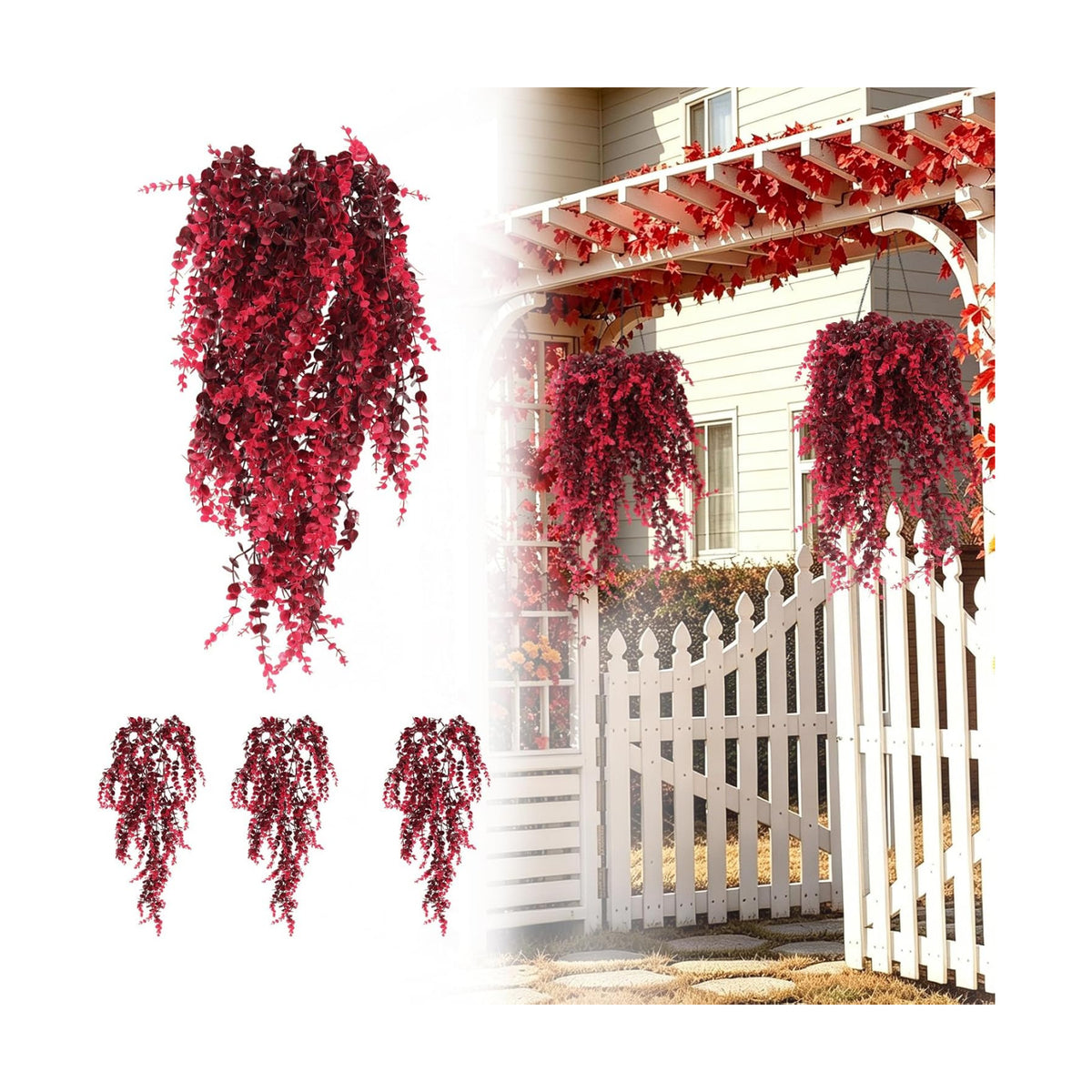 RECUTMS 3Pcs Artificial Fall Hanging Monkey Plants Faux Draping Greenery