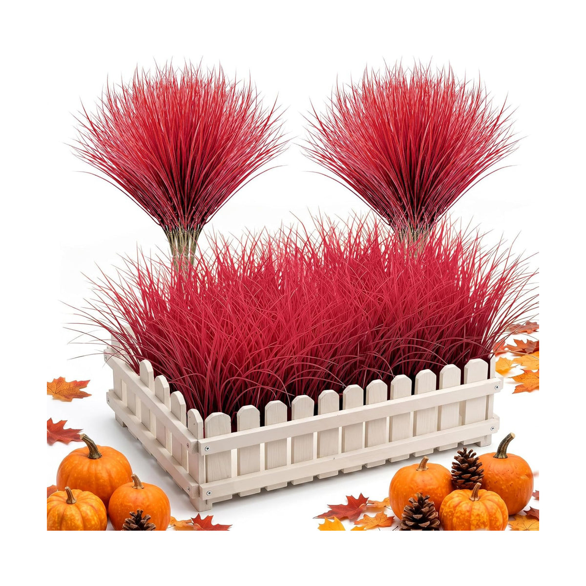 RECUTMS 12Pcs Artificial Grass Plant Fall Greenery Stems Faux Wheat Grass