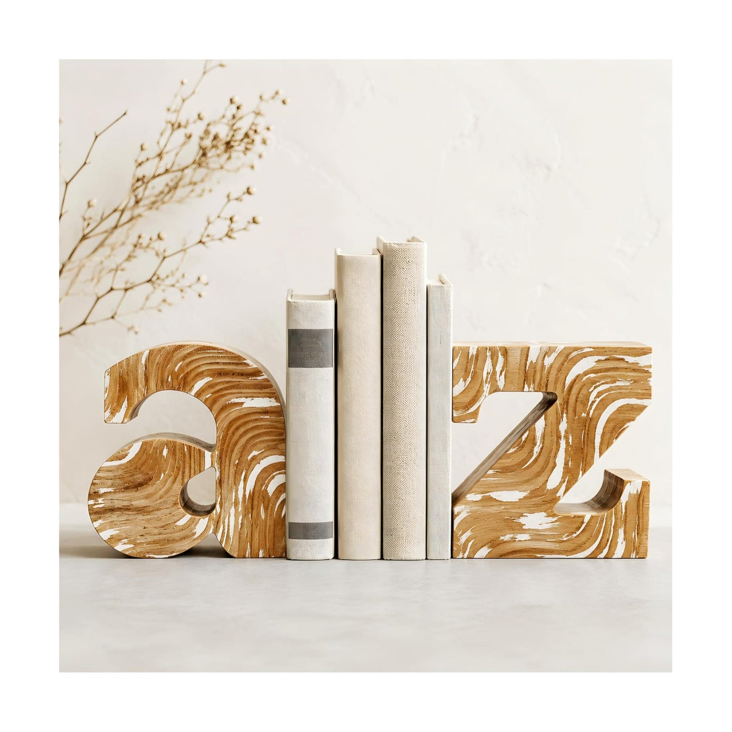 Decorative Wooden Letter Bookends