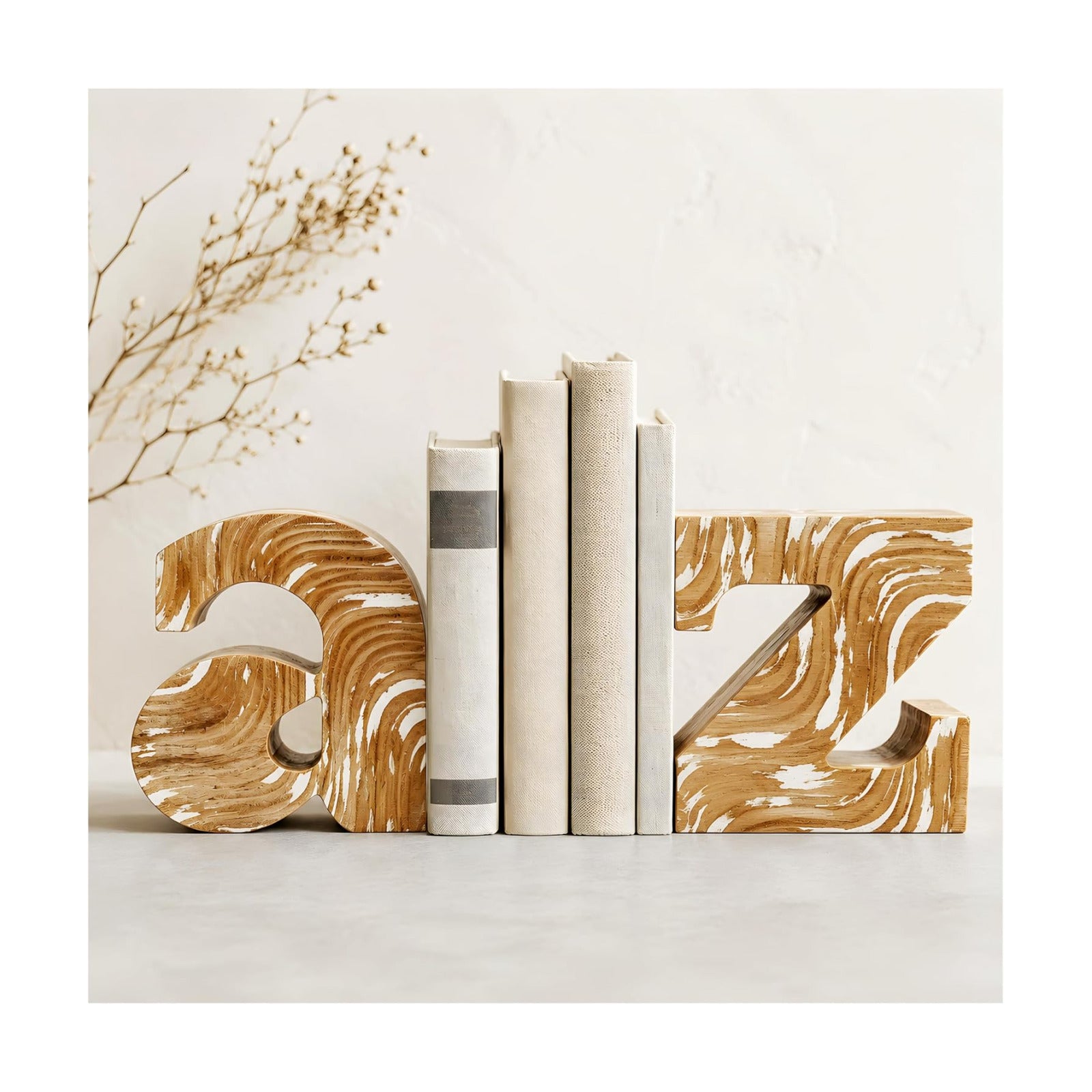 Decorative Wooden Letter Bookends