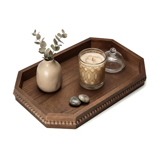 Rustic Serving Tray for Entryway / Brown