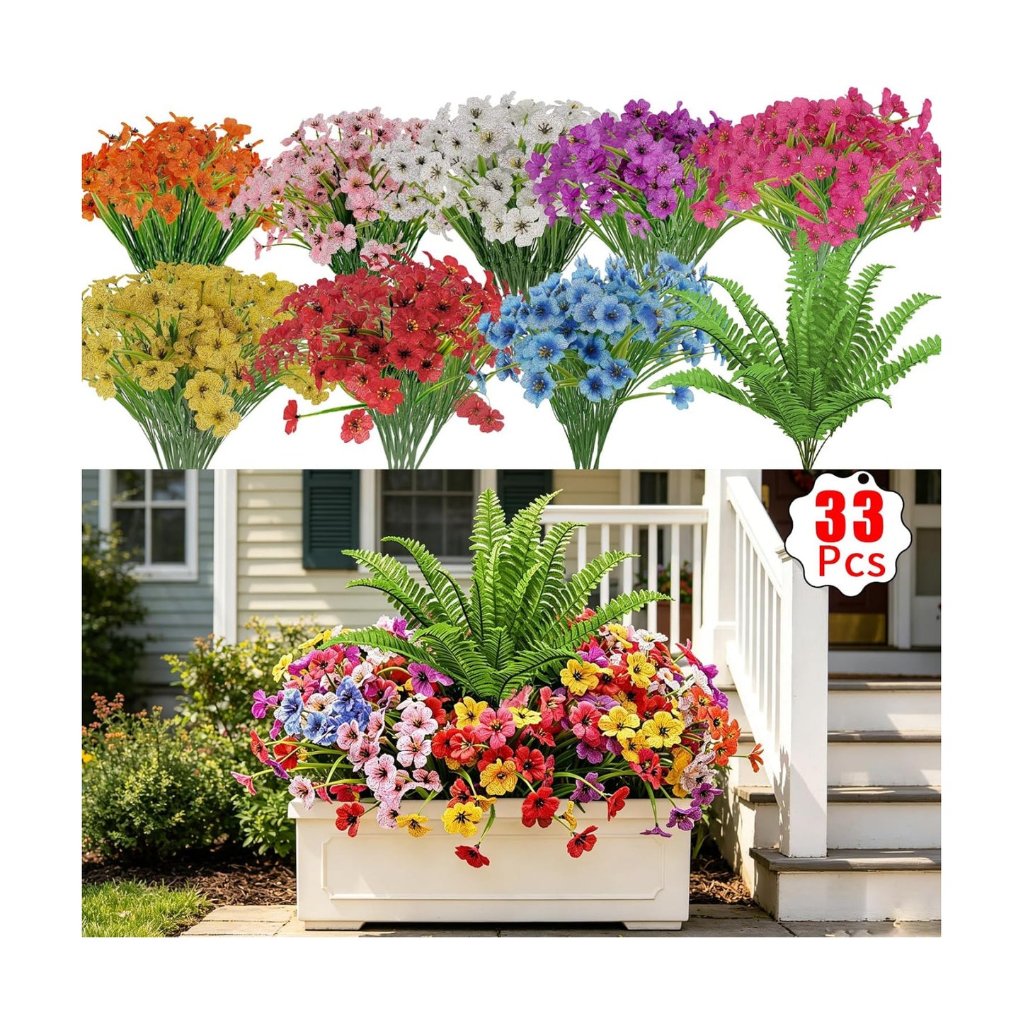 Artificial Flowers / UV Resistant fake Plants Flowers Bundles
