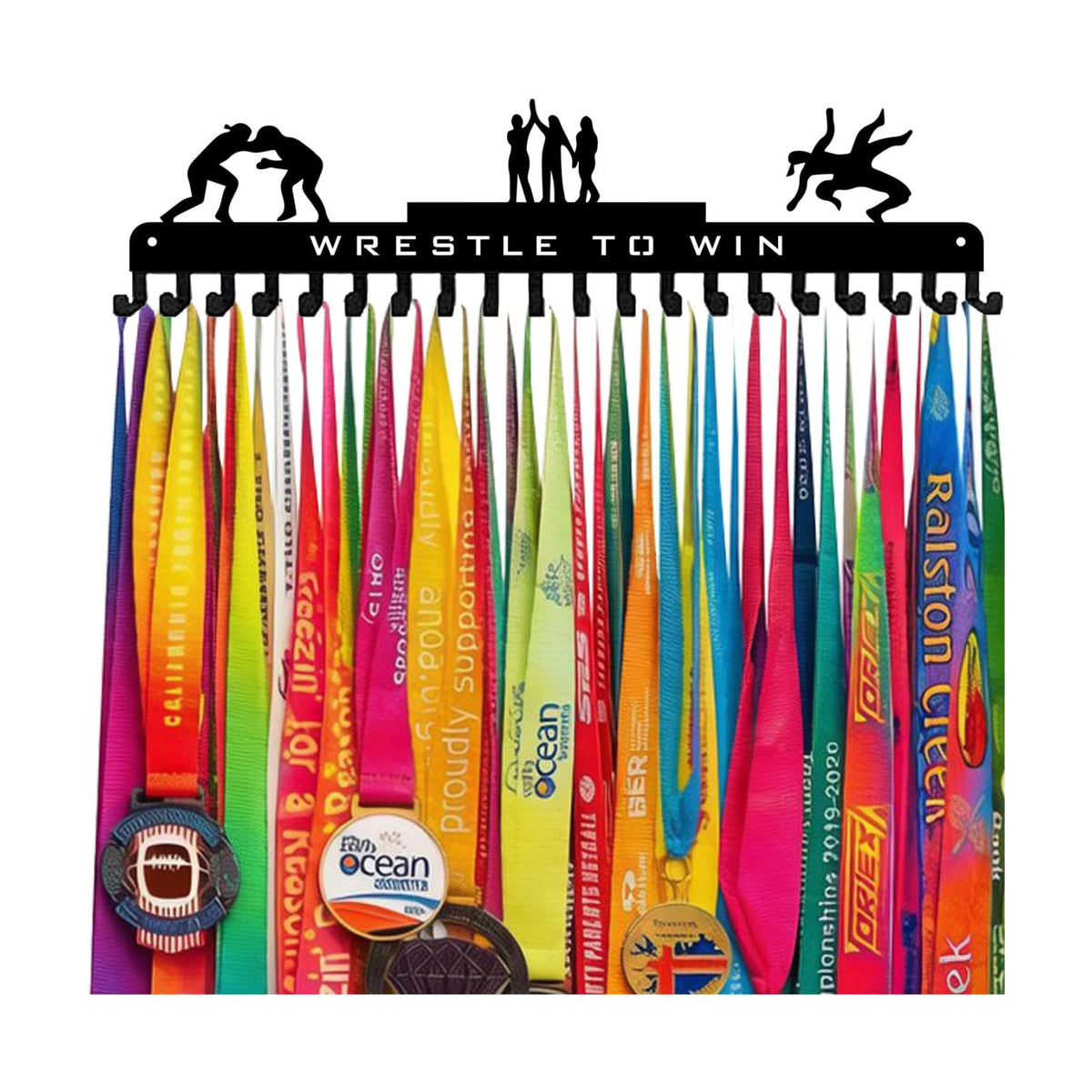Medal Hanger Display Rack-Wall Mount Steel for 63+ Medals Easy to Install