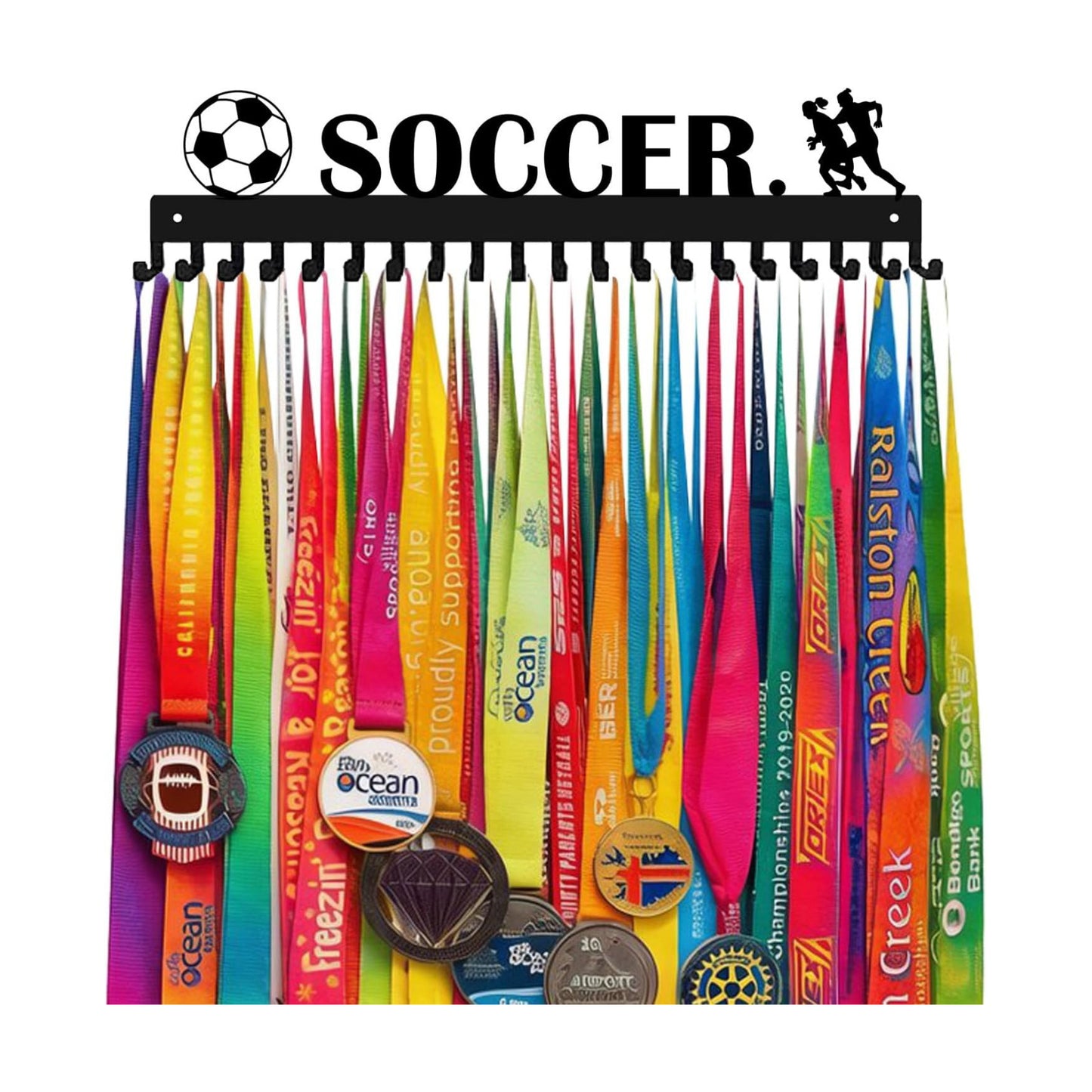 Medal Hanger Display Rack-Wall Mount Steel for 63+ Medals Easy to Install