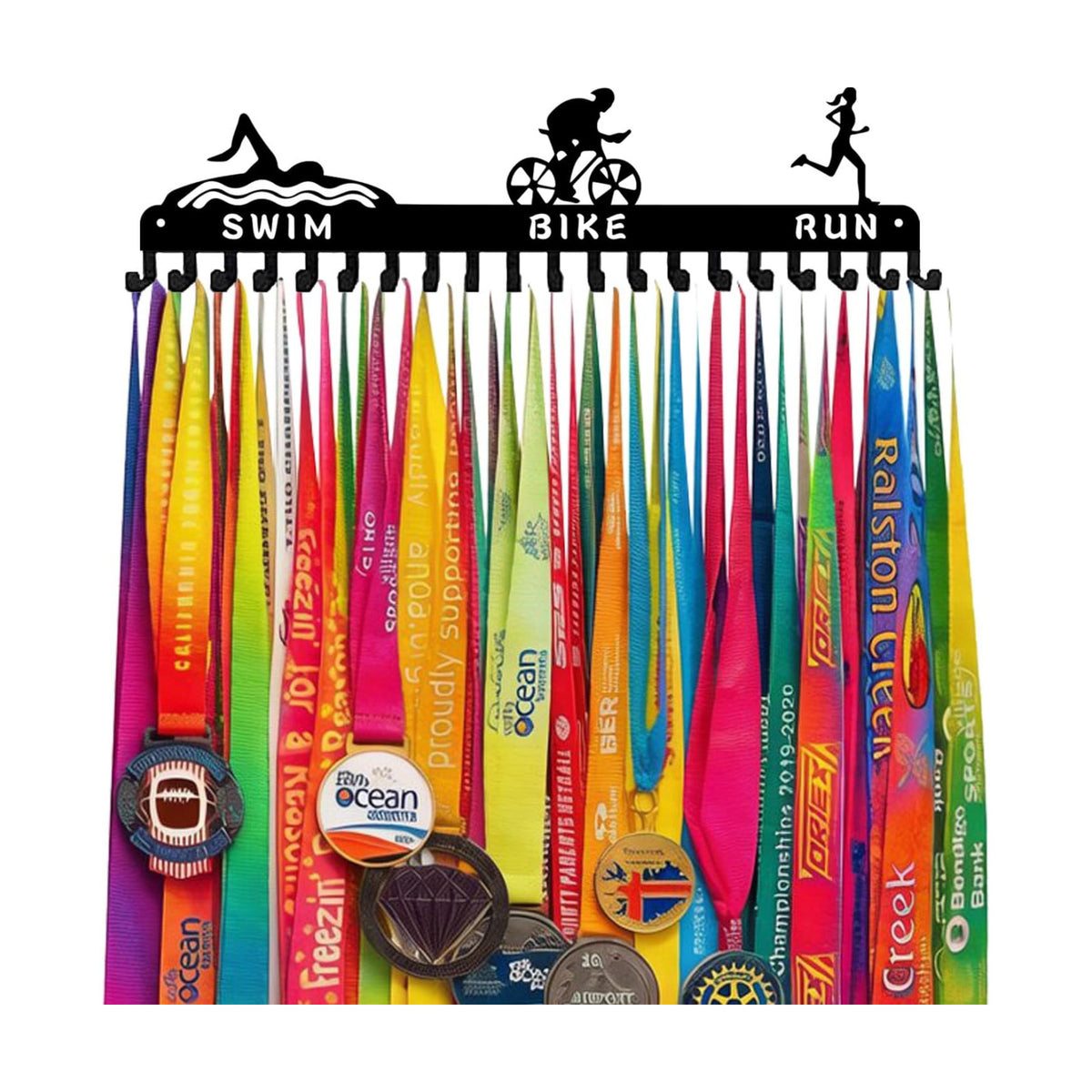 Medal Hanger Display Rack-Wall Mount Steel for 63+ Medals Easy to Install