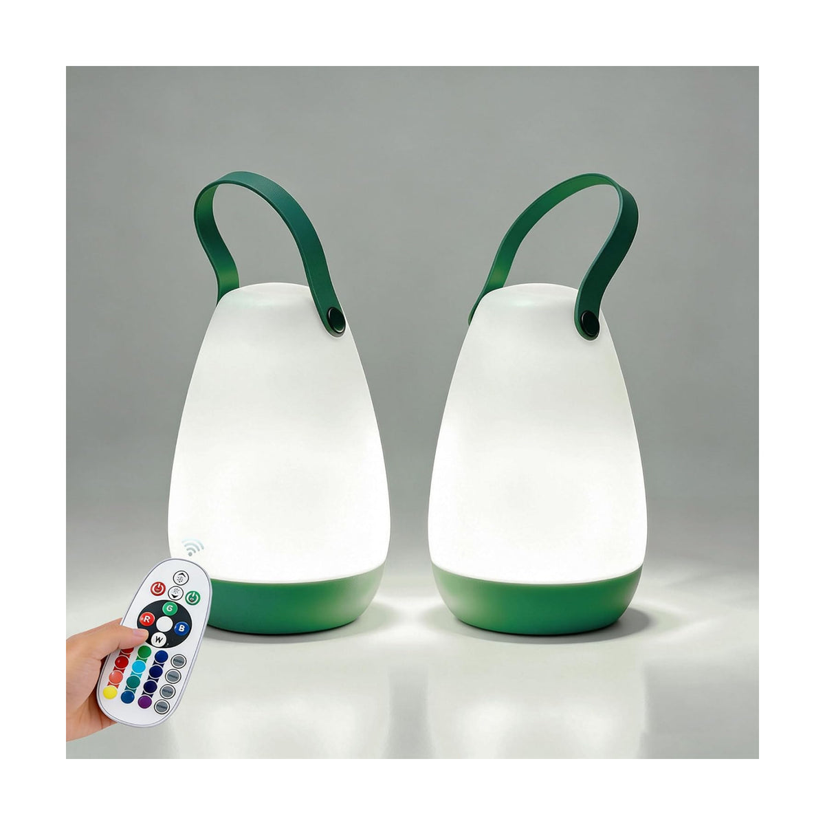 2-Pack Rechargeable Outdoor Table lamp with Handle,RGB and Remote | IP44 Waterproof,PC Material, Portable outdoor table