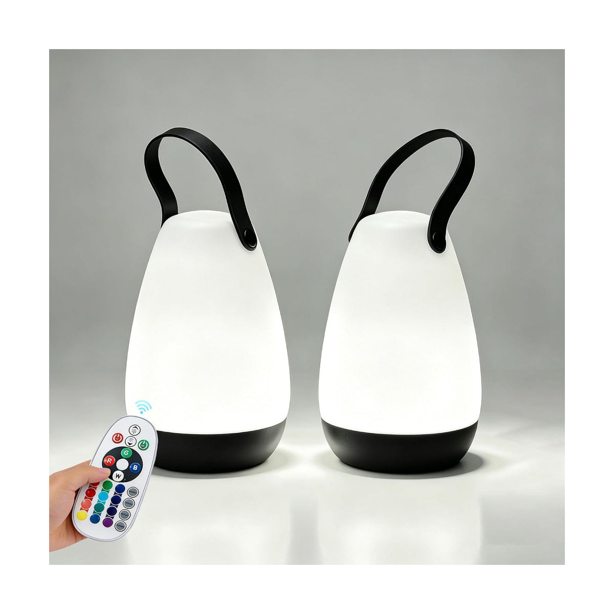2-Pack Outdoor Rechargeable Table lamp,IP44 Waterproof,Remote | USB charging,PC Material,16 RGB colors,Outdoor