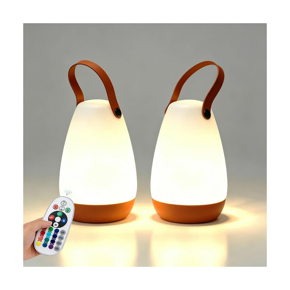 2-Pack Portable Outdoor Table Lamp,USB Rechargeable and RGB Light | IP44 Waterproof, Remote Control,Portable with