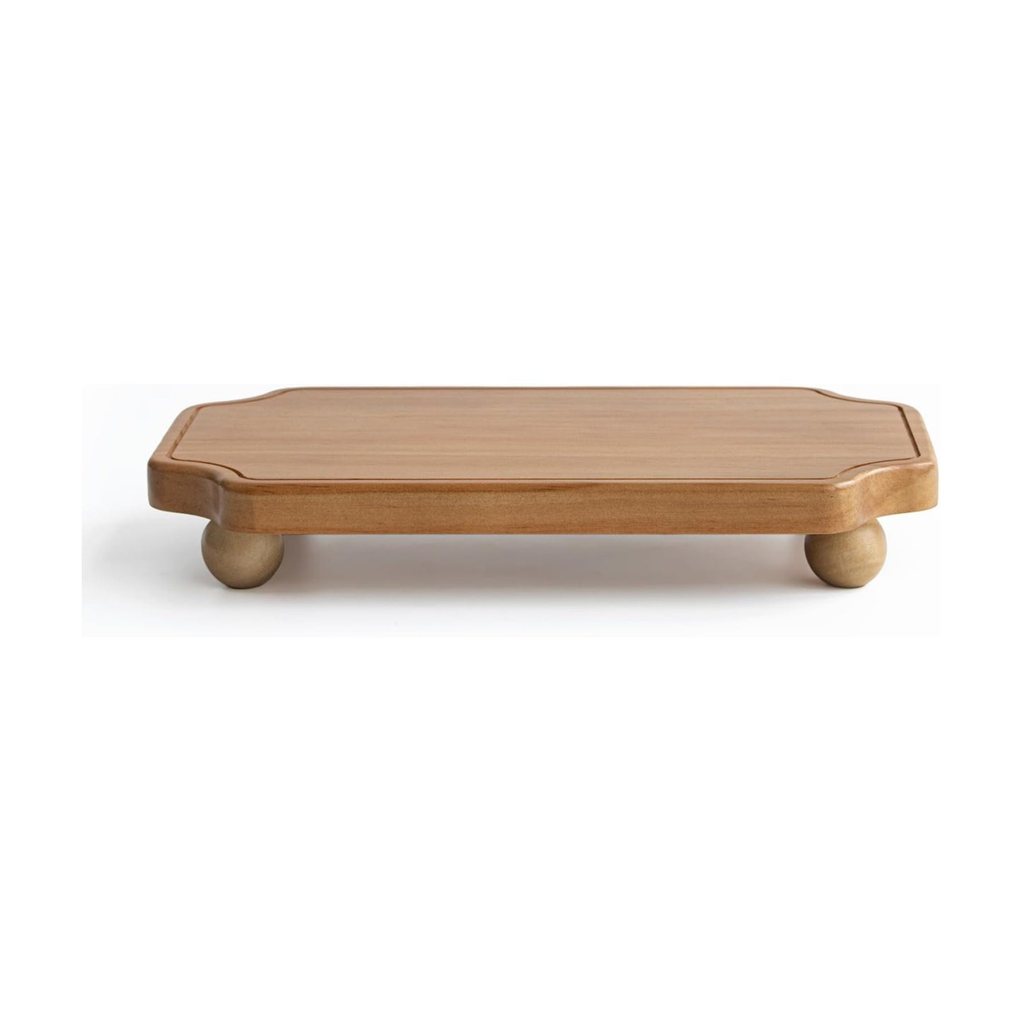 Wooden Tray / Farmhouse Wood Riser Pedestal Stand / 13 x 8