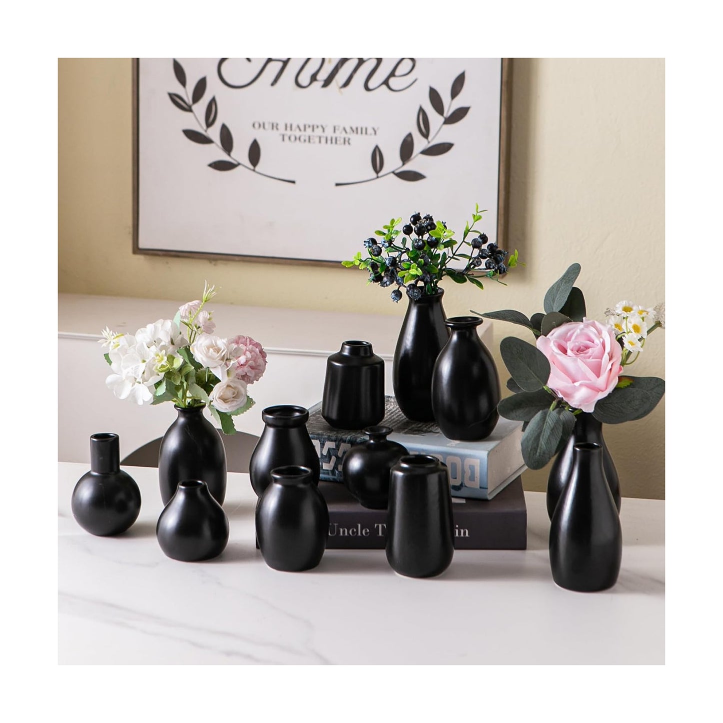 Ceramic Bud Vase / Black / Set of 12