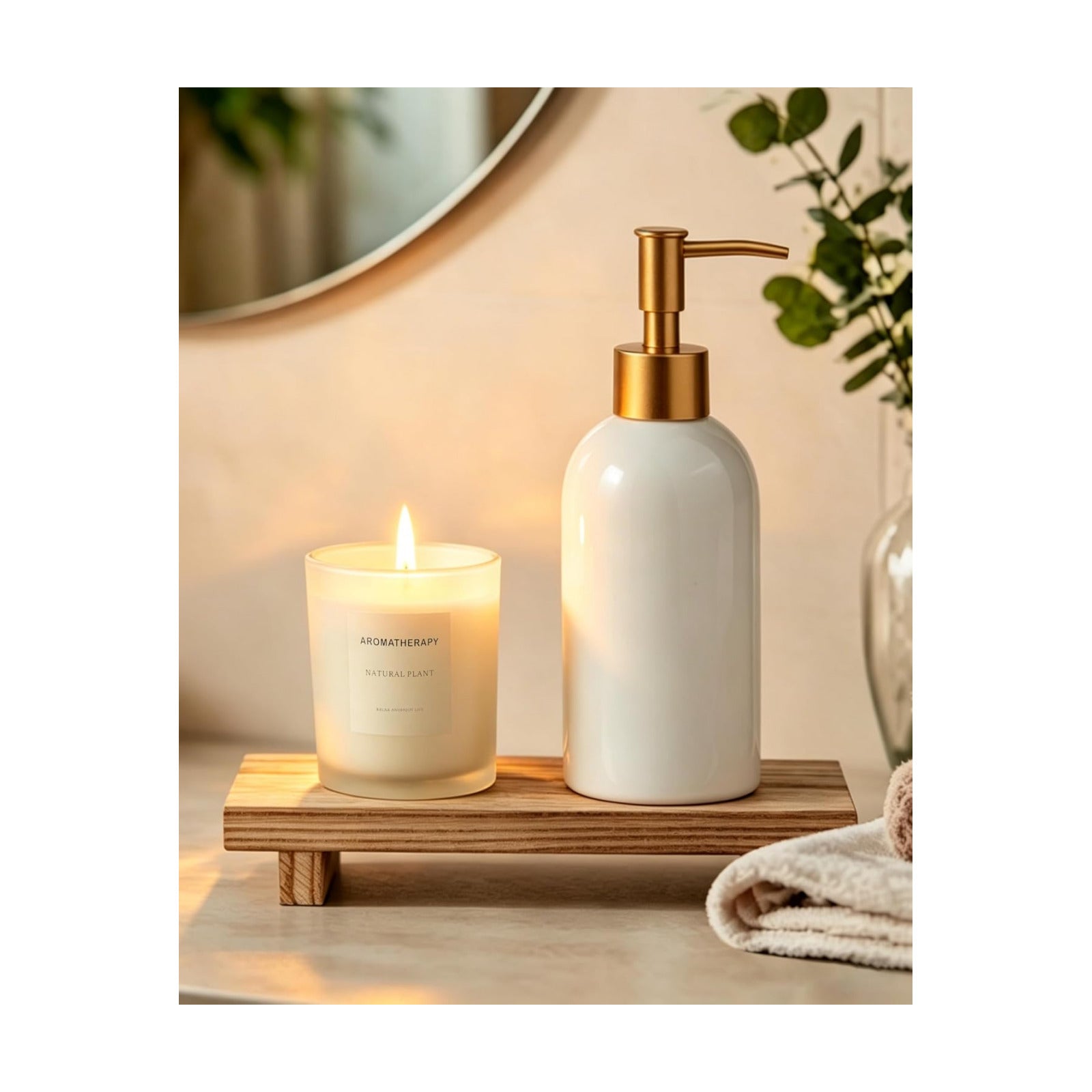 Farmhous Boho Bathroom Decor Organizer