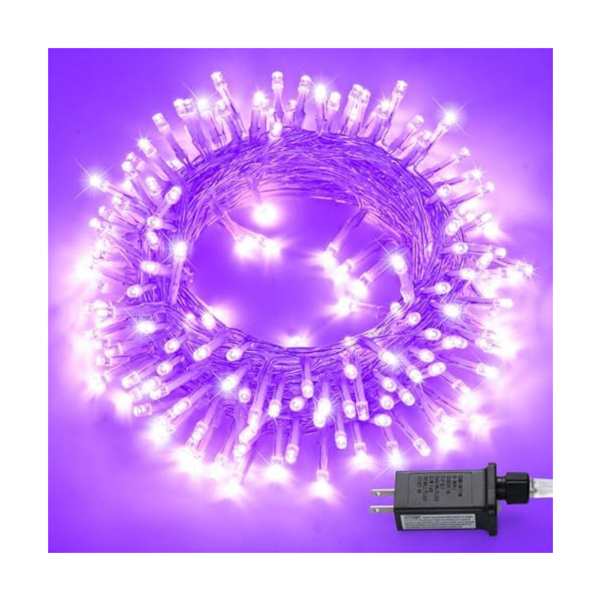 JMEXSUSS 99Ft Purple Halloween Lights, 300 LED Purple Christmas Lights