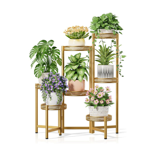 Plant Stand Indoor, 7 Tier Large Plant Stand with 7.9-Inch Wide Drainage Tray, Tiered Corner Flower Display Holder