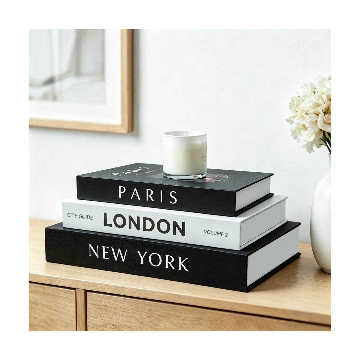 3 Faux Book Storage Boxes