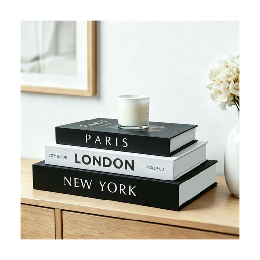 3 Faux Book Storage Boxes