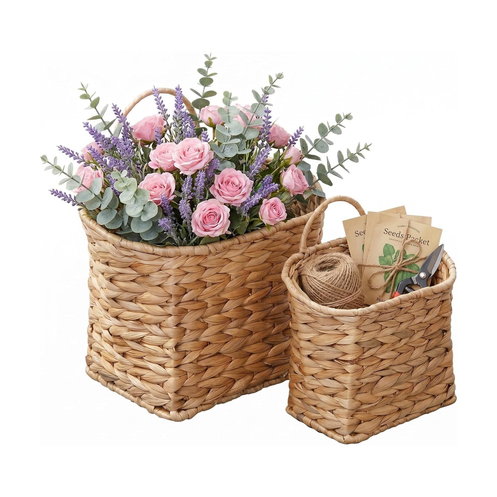Wicker Hanging Basket / Natural / Set of 2