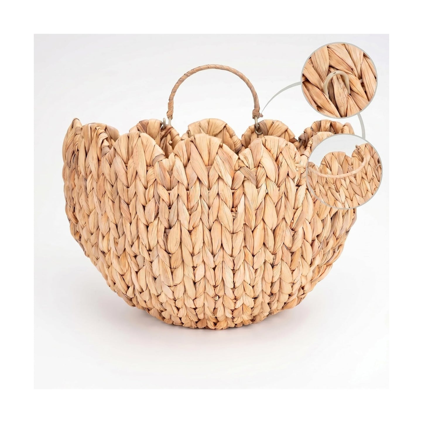 Scalloped Wall Baskets / Water Hyacinth Woven Wall Planter