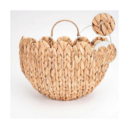 Scalloped Wall Baskets / Water Hyacinth Woven Wall Planter