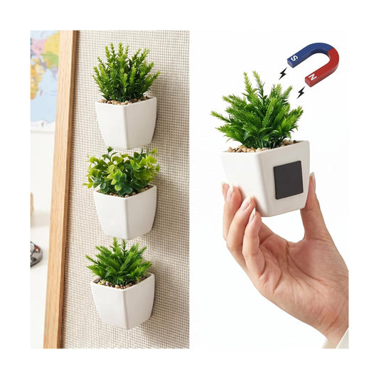Magnetic Plants Classroom Decor Artificial Potted Potted Mini Fake Plants / Greenery / Set of 3