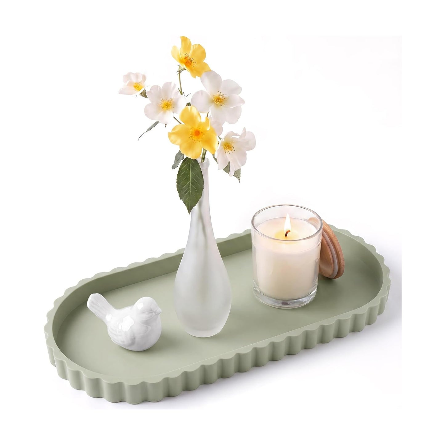 Silicone Bathroom Tray / Matcha / 12 x 5.3 x 0.8