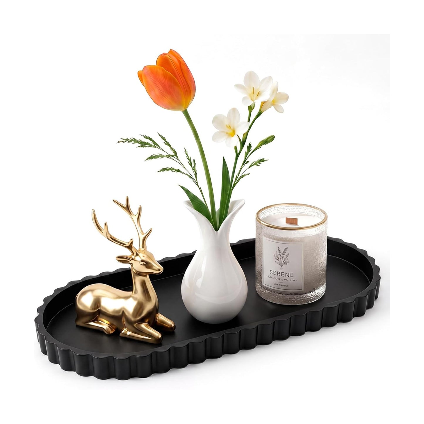 Silicone Bathroom Tray / Black / 12 x 5.3 x 0.8