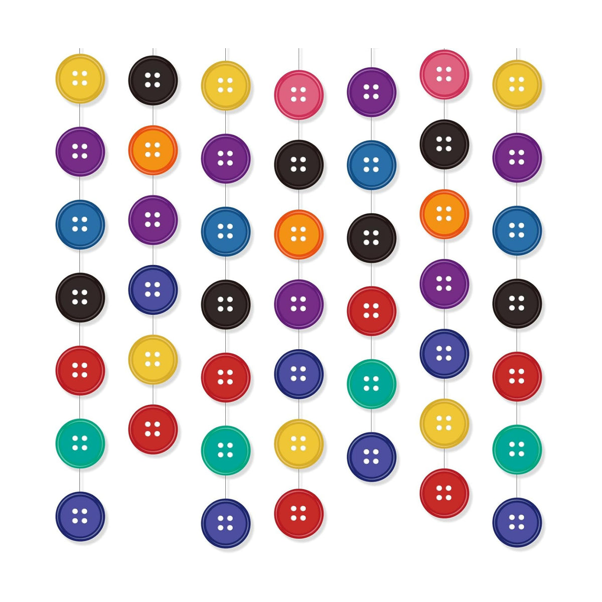 Xinnun 8 Pcs Colorful Button Garland Party Decorations Hanging Banners