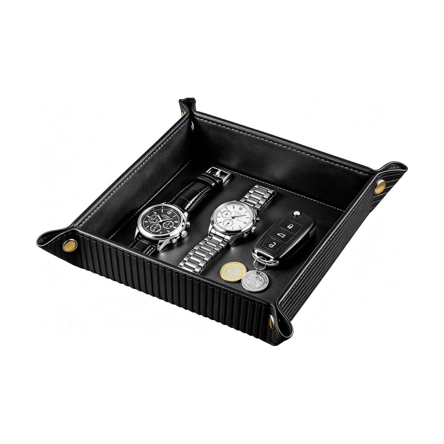 Light Valet Tray for Men / Black Rome