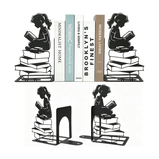 Foldable Metal Decorative Bookends / Girl