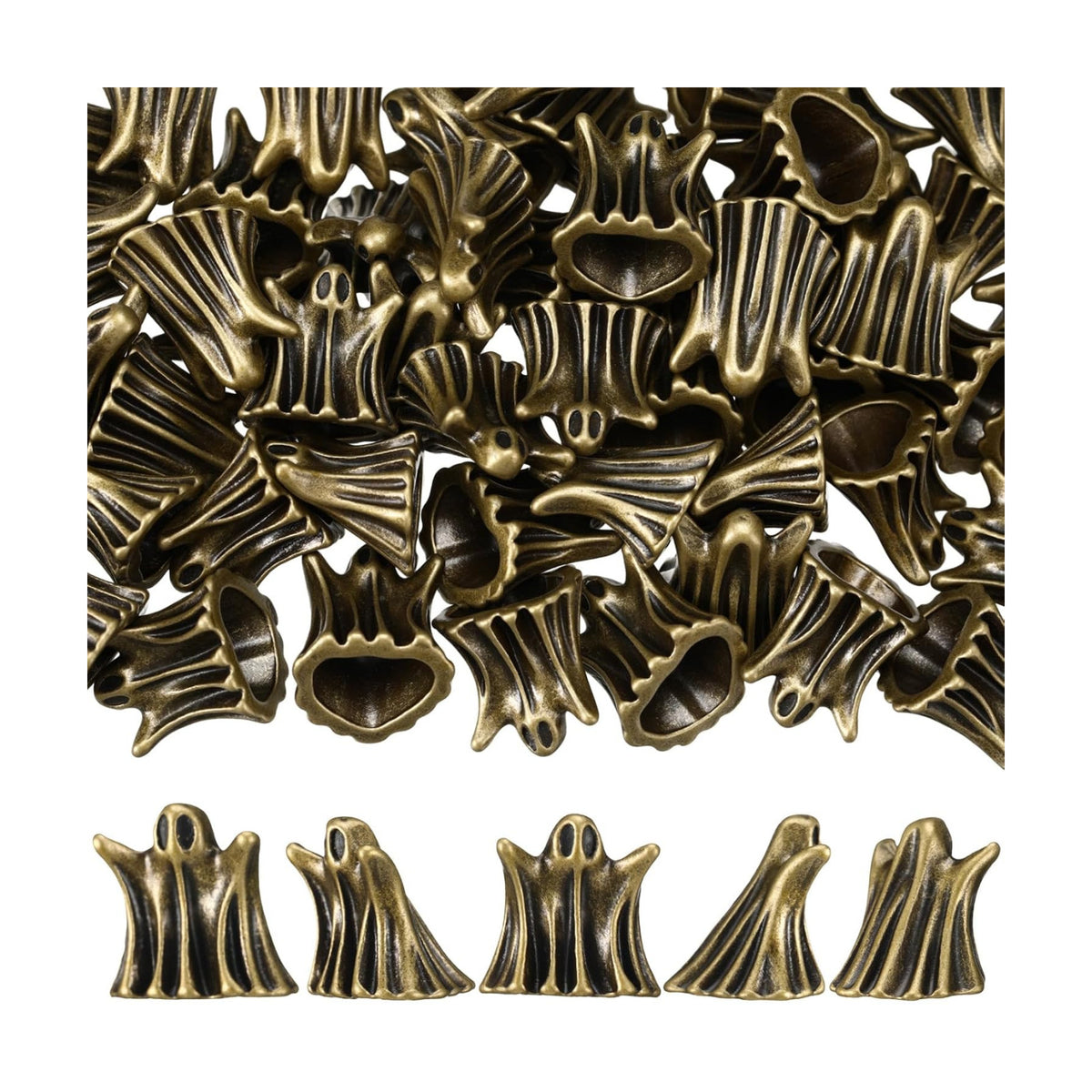 Civaner 50 Pcs Halloween Mini Brass Figurine Miniature, Scary Ghosts