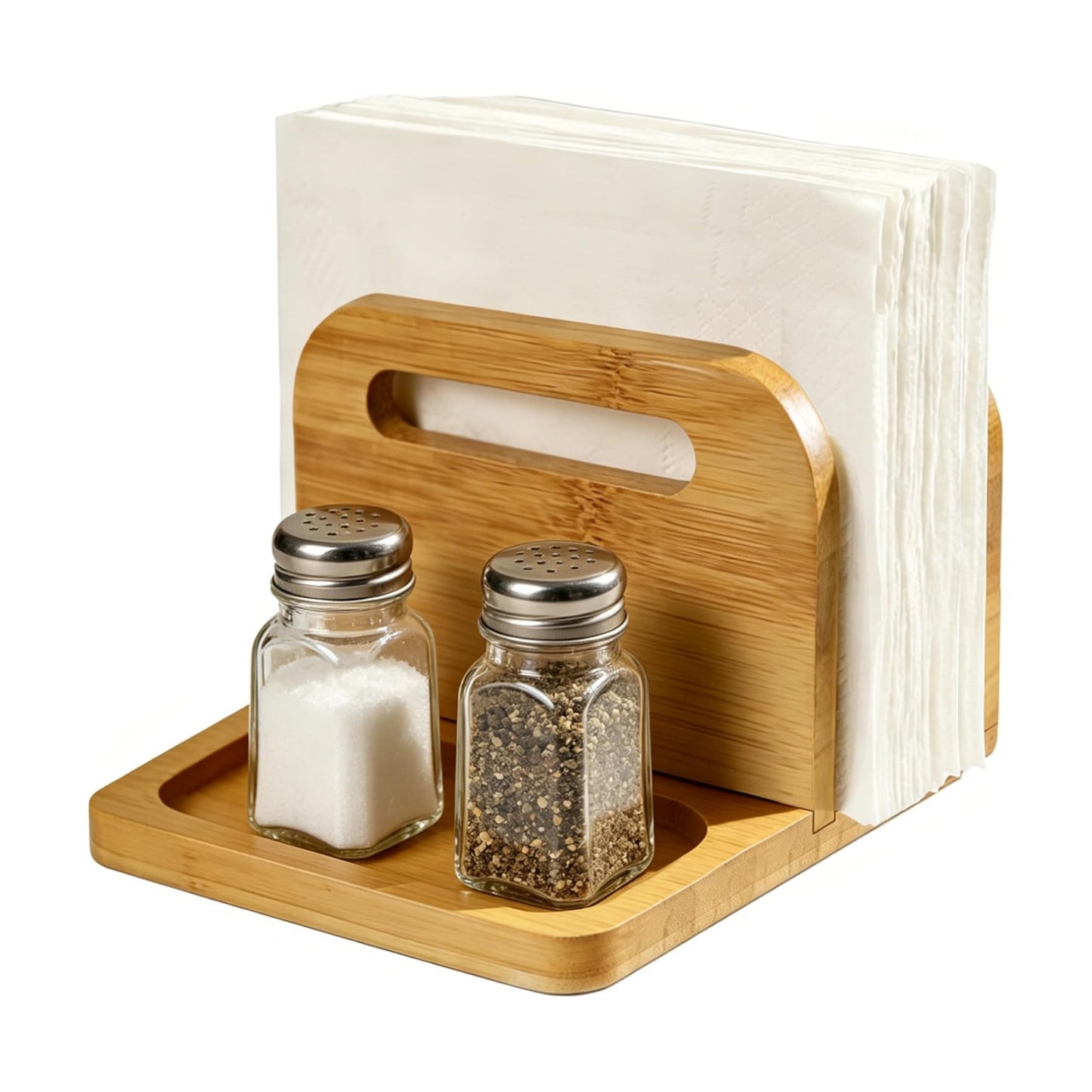 Bamboo Wood Napkin Holders for Paper Napkins Standing Holder