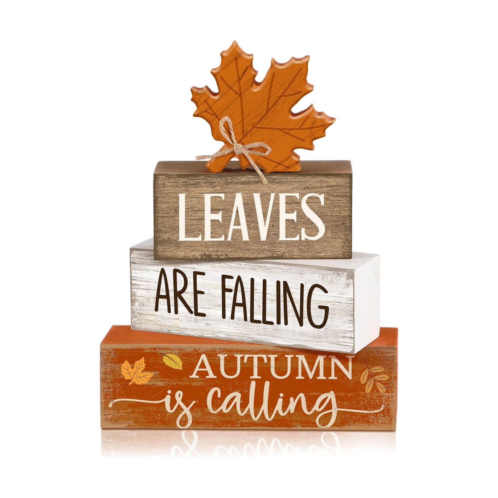 Lineshading 4 Pcs Fall Table Decor Wooden Maple Leaf, Autumn Leaves Sign