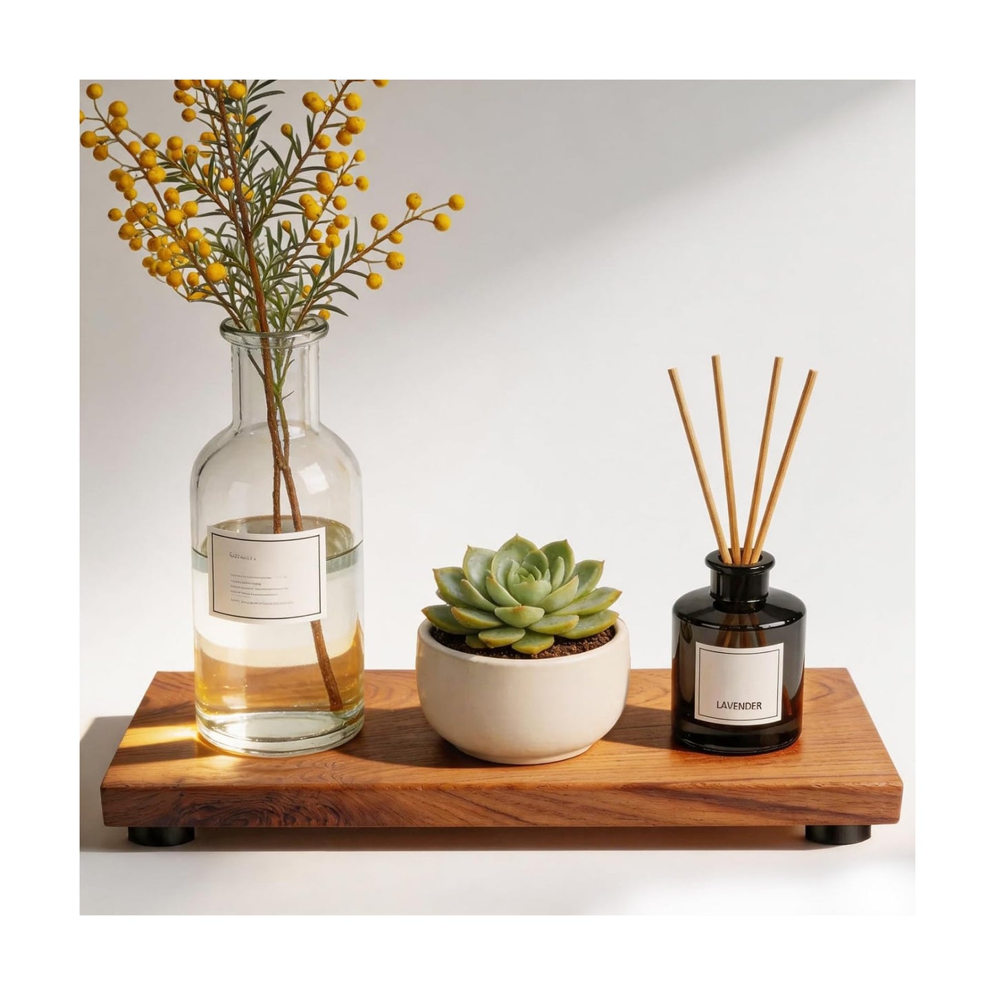 Kitchen Counter Wooden Pedestal Stand / Teak Wood / 12.6 x 4.9 x 1